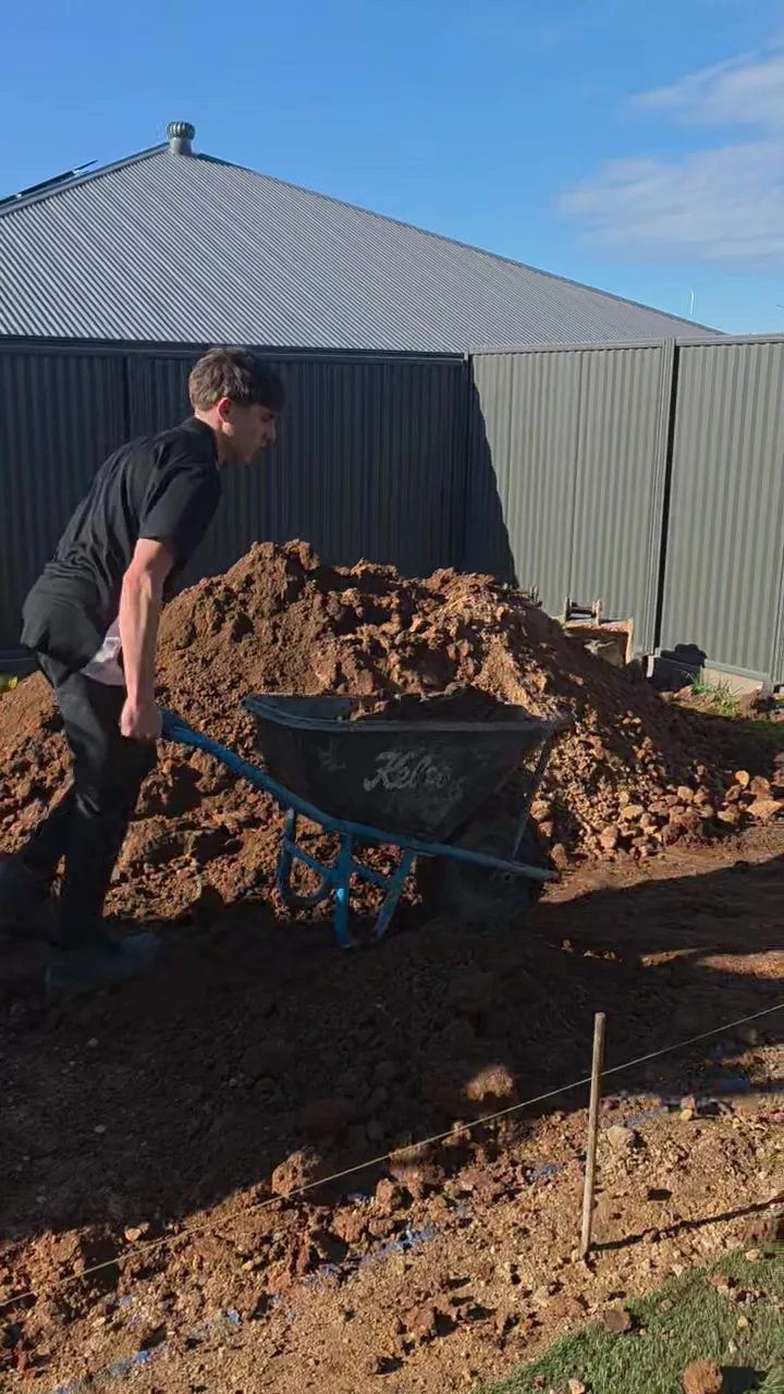 Excavation spoil being removed from the pool dig at Roseworthy