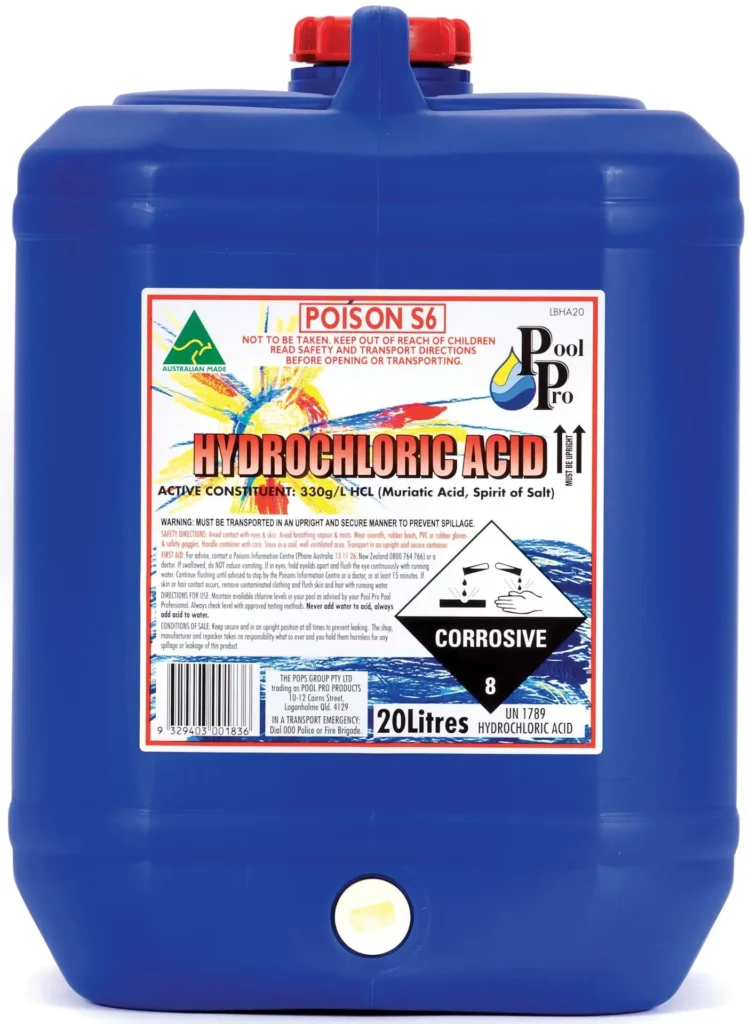 Pool Pro Hydrochloric Acid 20L Drum