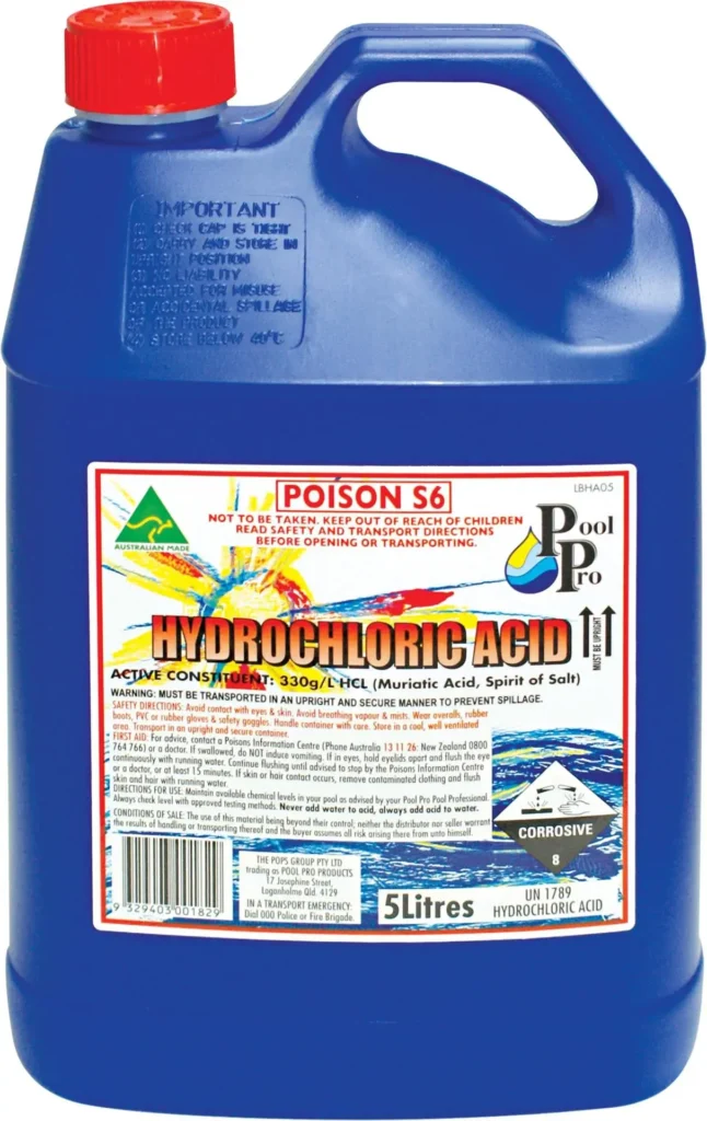 Pool Pro Hydrochloric Acid 5L (box of 4)